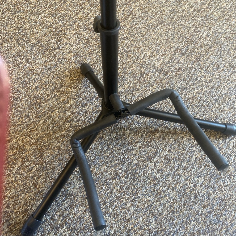Adjustable Black Electronics Stand with Padded Yoke - Picture 3 of 5